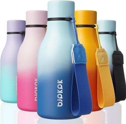 18oz Insulated Water Bottle, Stainless Steel Bottle with Carry Strap | Keep Cold & Hot Vacuum Insulation, Leak-Proof BPA-Free Design, Slim Bottle Fits Most Cup Holders for Gym, Office & Travel - Colors B