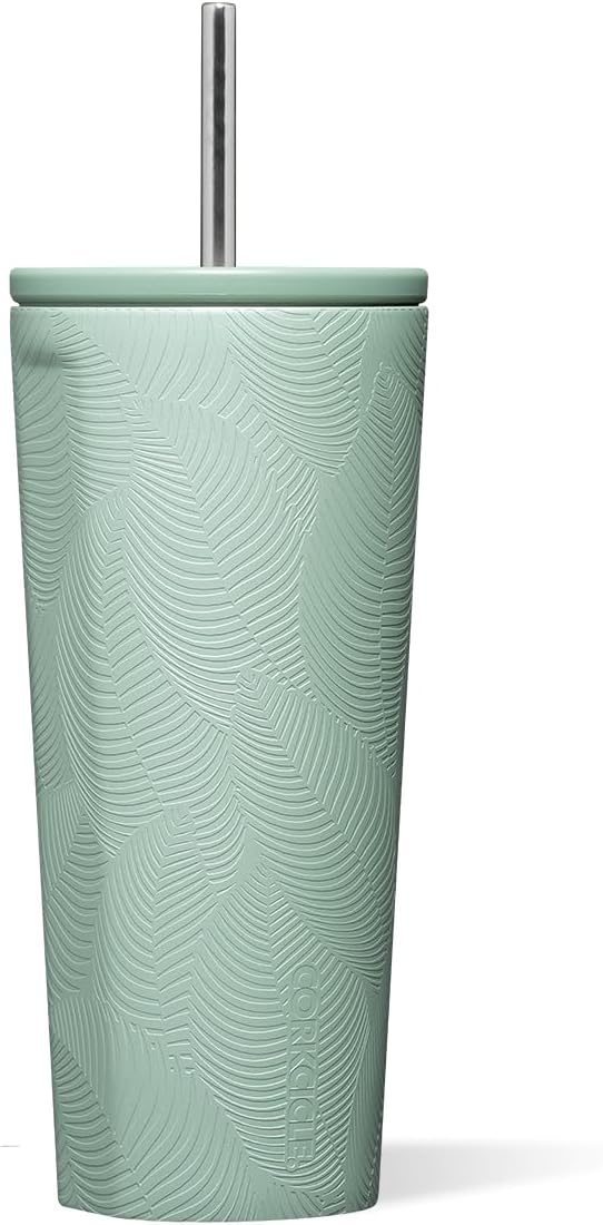 Cold Cup Insulated Tumbler - Stainless Steel Tumbler with Lid and Straw, Triple Insulated for Hot and Cold Drinks, Cupholder Friendly, BPA-Free - 24oz - Black Bows