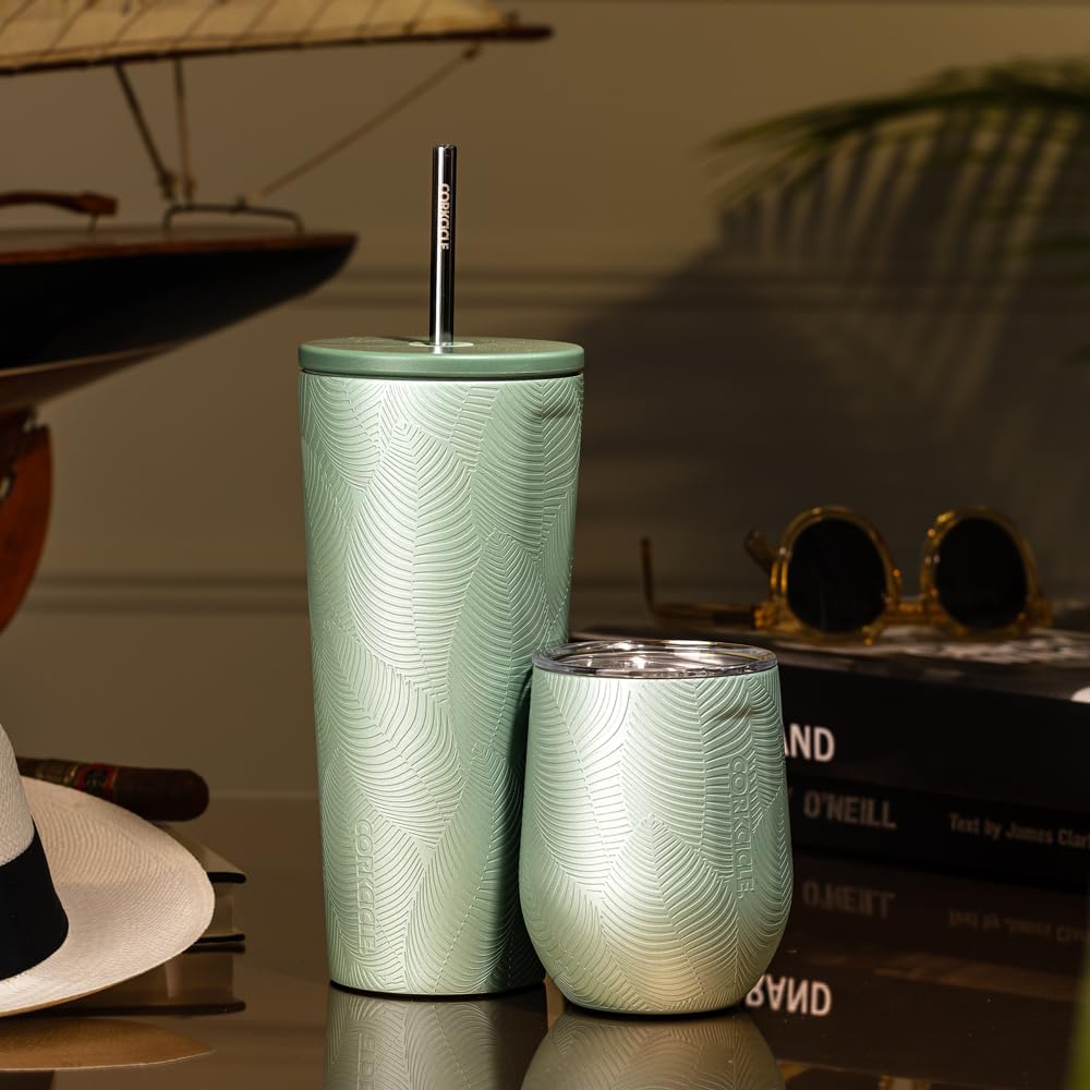Cold Cup Insulated Tumbler - Stainless Steel Tumbler with Lid and Straw, Triple Insulated for Hot and Cold Drinks, Cupholder Friendly, BPA-Free - 24oz - Black Bows