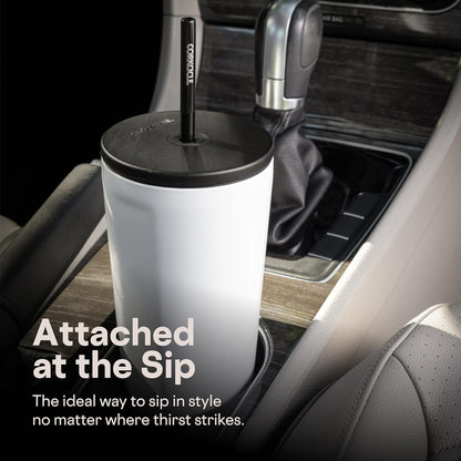 Cold Cup Insulated Tumbler - Stainless Steel Tumbler with Lid and Straw, Triple Insulated for Hot and Cold Drinks, Cupholder Friendly, BPA-Free - 24oz - Black Bows