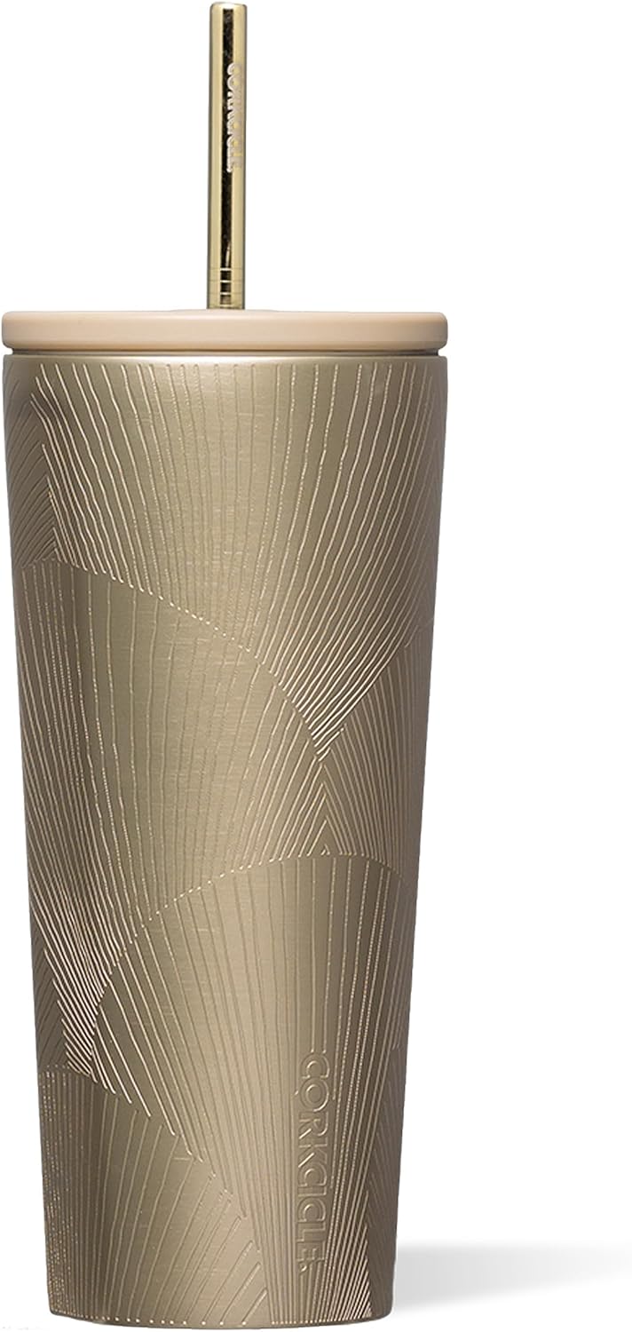 Cold Cup Insulated Tumbler - Stainless Steel Tumbler with Lid and Straw, Triple Insulated for Hot and Cold Drinks, Cupholder Friendly, BPA-Free - 24oz - Black Bows