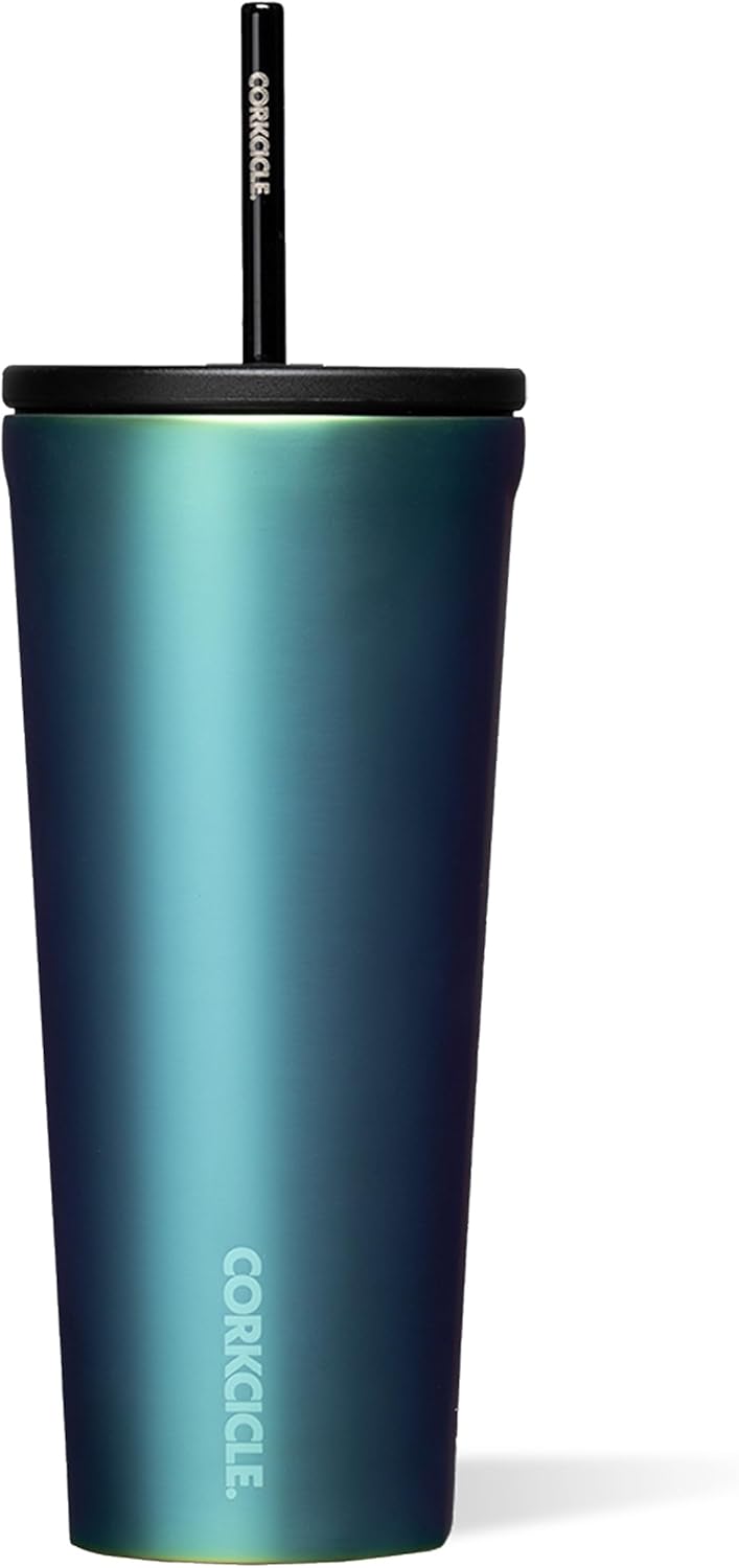 Cold Cup Insulated Tumbler - Stainless Steel Tumbler with Lid and Straw, Triple Insulated for Hot and Cold Drinks, Cupholder Friendly, BPA-Free - 24oz - Black Bows