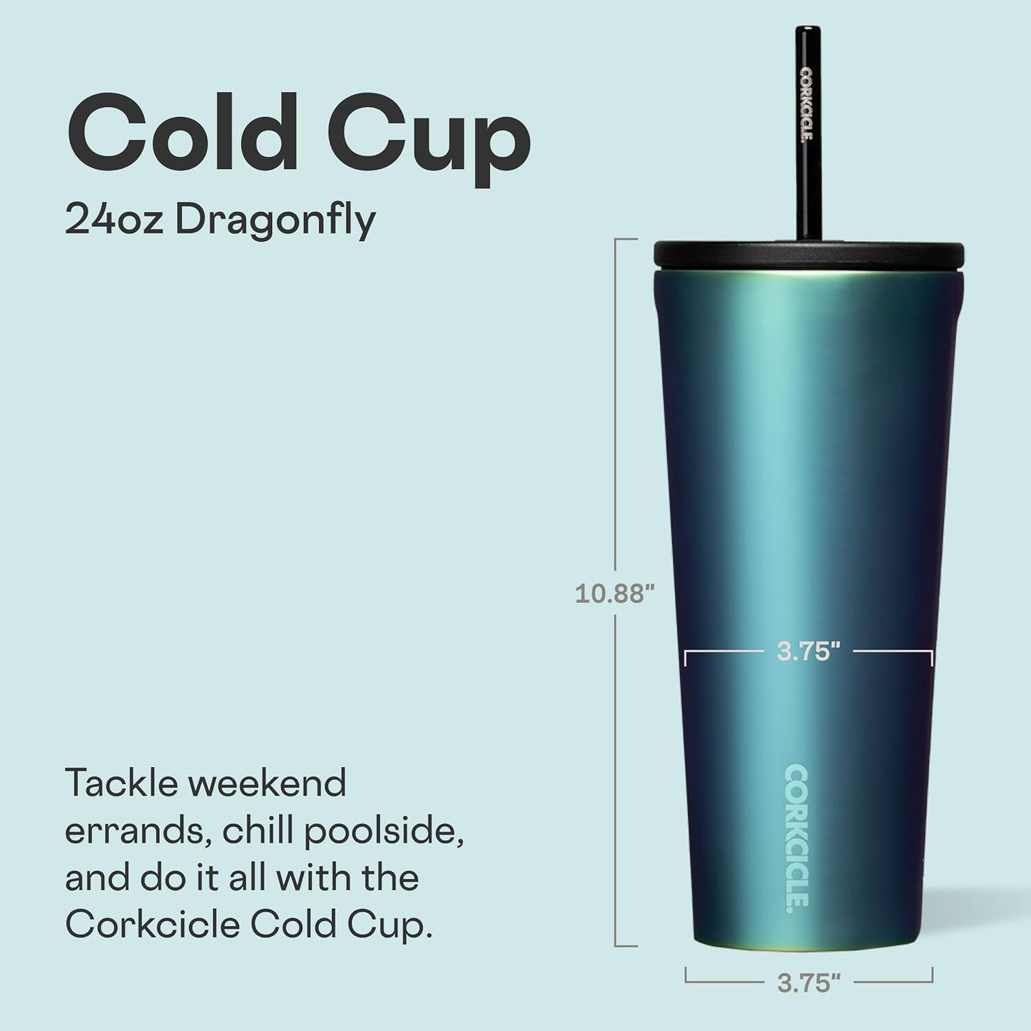 Cold Cup Insulated Tumbler - Stainless Steel Tumbler with Lid and Straw, Triple Insulated for Hot and Cold Drinks, Cupholder Friendly, BPA-Free - 24oz - Black Bows