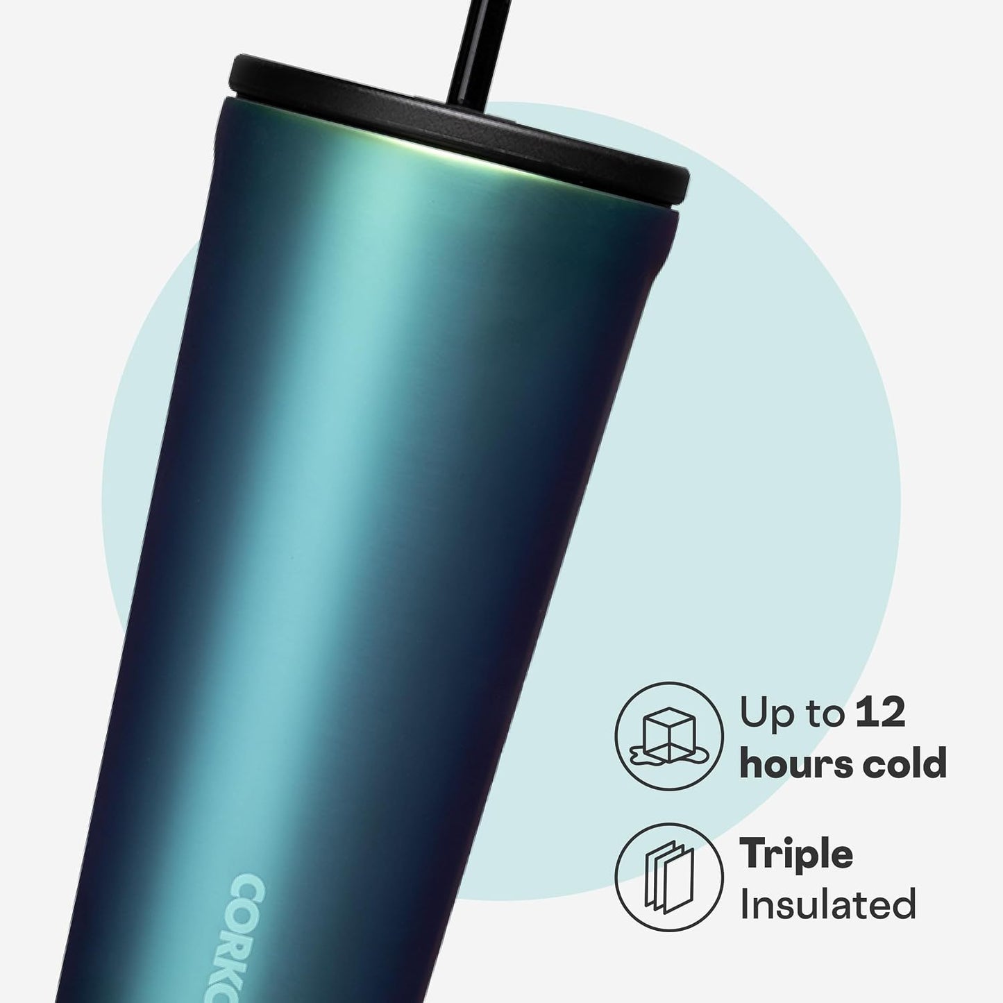 Cold Cup Insulated Tumbler - Stainless Steel Tumbler with Lid and Straw, Triple Insulated for Hot and Cold Drinks, Cupholder Friendly, BPA-Free - 24oz - Black Bows