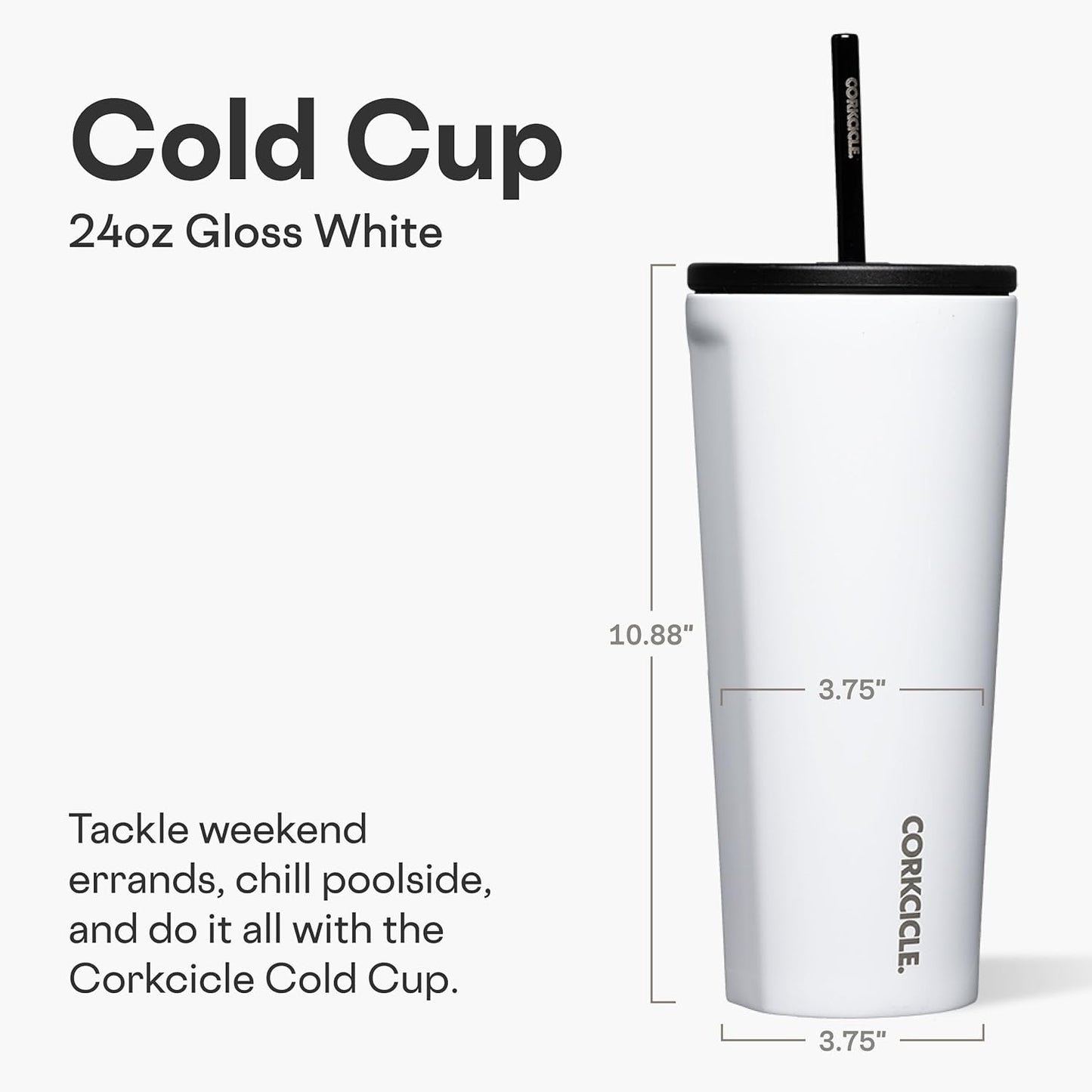 Cold Cup Insulated Tumbler - Stainless Steel Tumbler with Lid and Straw, Triple Insulated for Hot and Cold Drinks, Cupholder Friendly, BPA-Free - 24oz - Black Bows