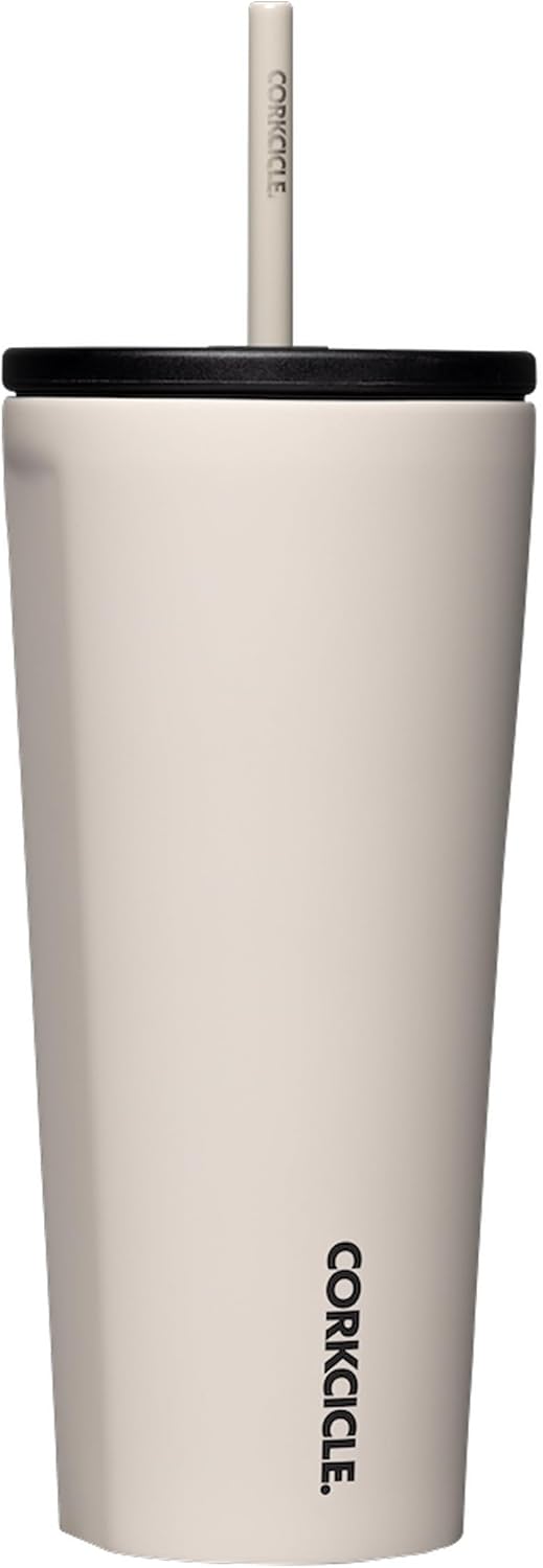 Cold Cup Insulated Tumbler - Stainless Steel Tumbler with Lid and Straw, Triple Insulated for Hot and Cold Drinks, Cupholder Friendly, BPA-Free - 24oz - Black Bows