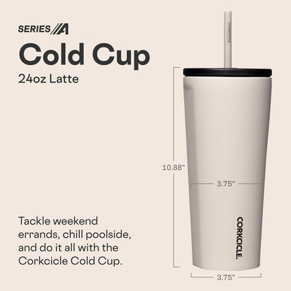 Cold Cup Insulated Tumbler - Stainless Steel Tumbler with Lid and Straw, Triple Insulated for Hot and Cold Drinks, Cupholder Friendly, BPA-Free - 24oz - Black Bows