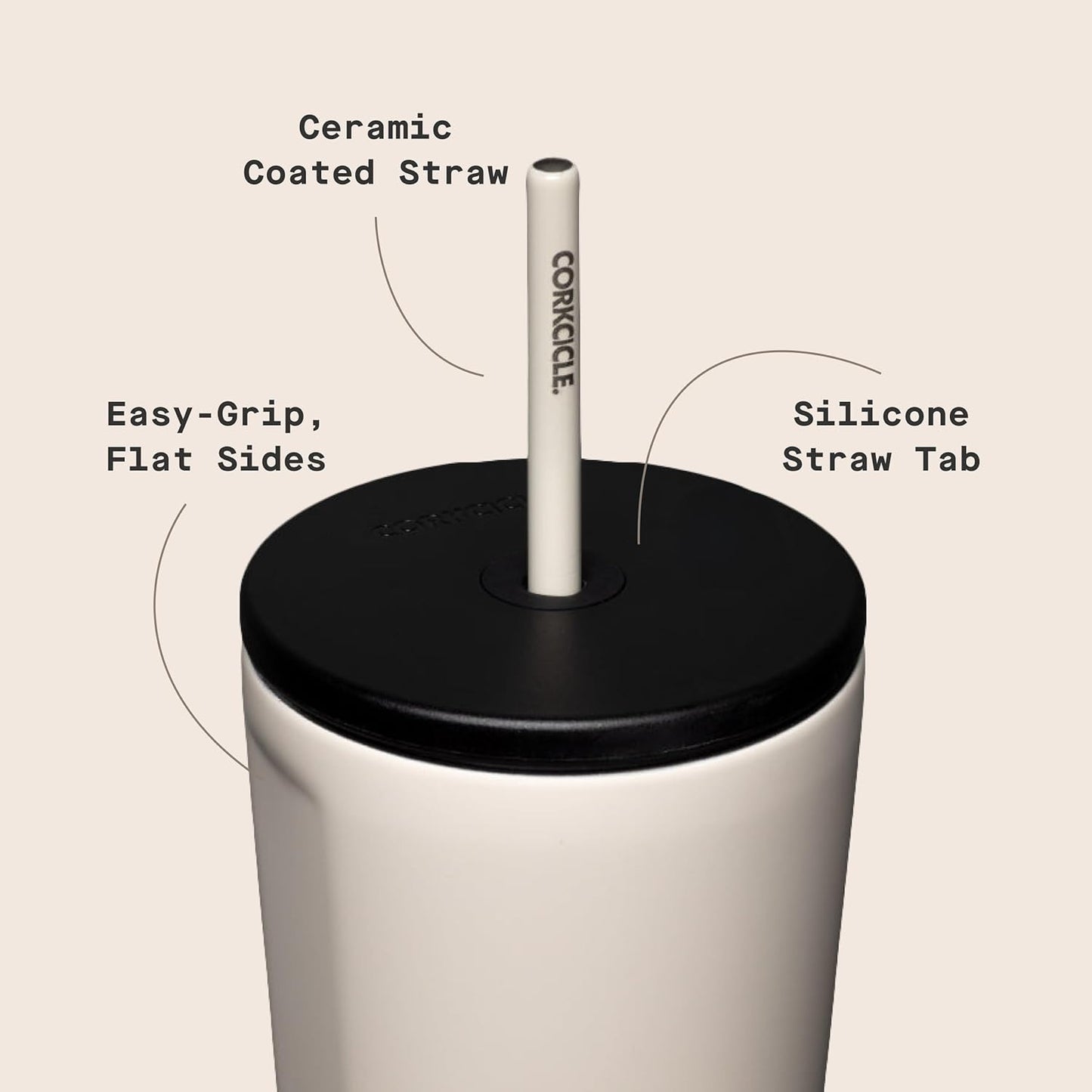 Cold Cup Insulated Tumbler - Stainless Steel Tumbler with Lid and Straw, Triple Insulated for Hot and Cold Drinks, Cupholder Friendly, BPA-Free - 24oz - Black Bows