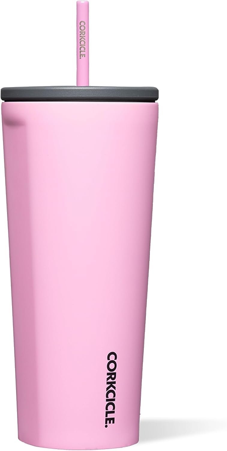 Cold Cup Insulated Tumbler - Stainless Steel Tumbler with Lid and Straw, Triple Insulated for Hot and Cold Drinks, Cupholder Friendly, BPA-Free - 24oz - Black Bows