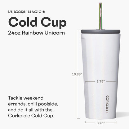 Cold Cup Insulated Tumbler - Stainless Steel Tumbler with Lid and Straw, Triple Insulated for Hot and Cold Drinks, Cupholder Friendly, BPA-Free - 24oz - Black Bows