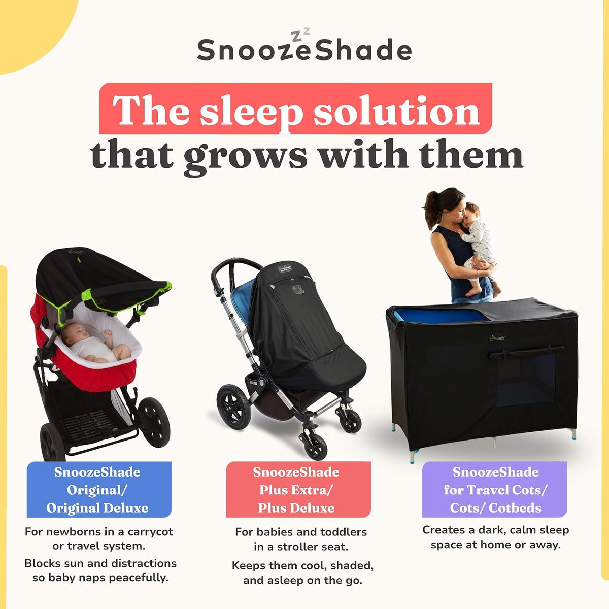 Plus Extra Stroller Sun Shade, Blackout and Sleep Aid UPF50+