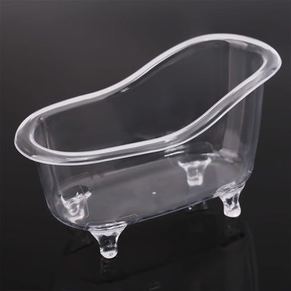 Clear Mini Bathtub Sundries Storage Box Jewelry Storage Box Makeup Organizer Container Desktop Storage,Clothing and Closet Storage Storage and Organization