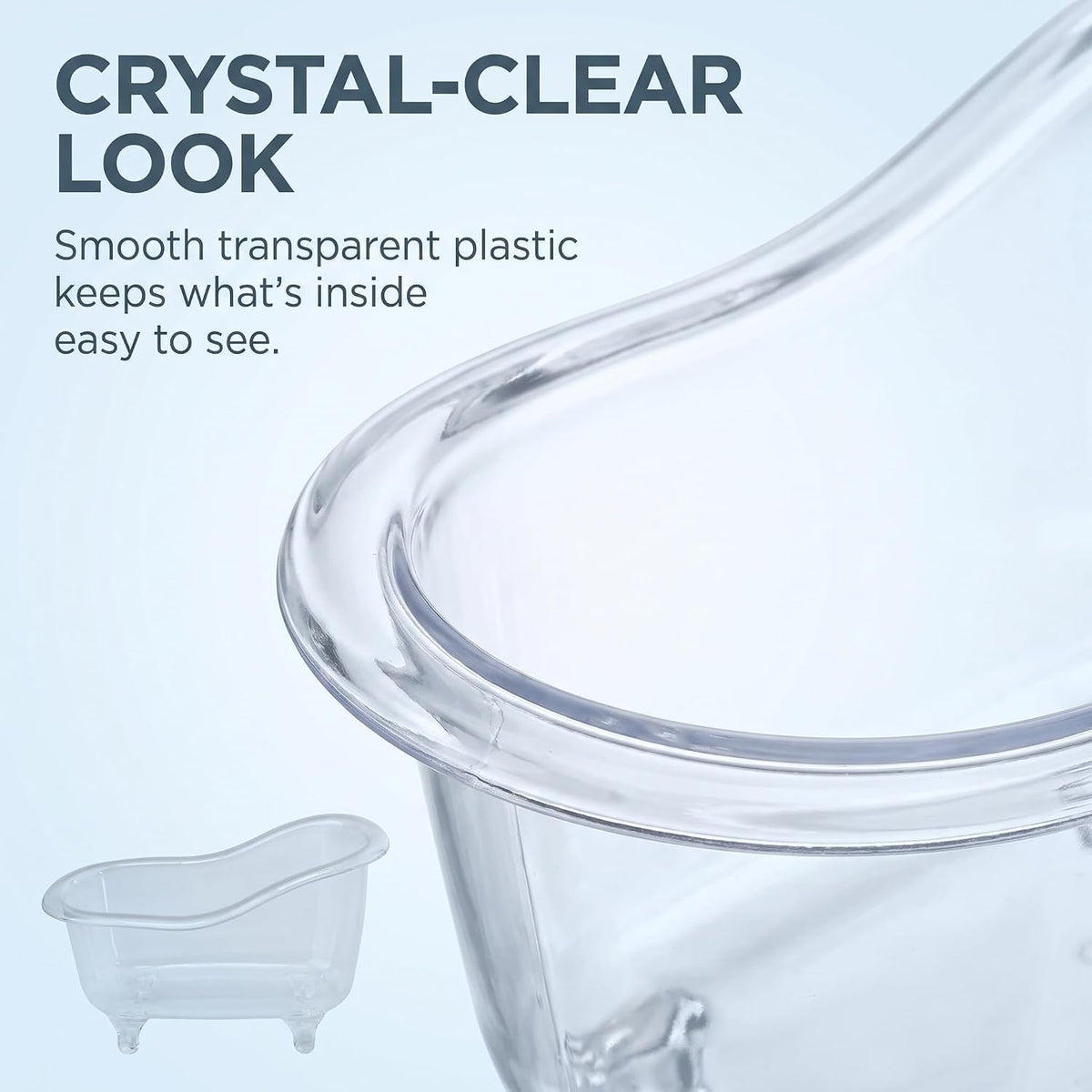Clear Mini Bathtub Sundries Storage Box Jewelry Storage Box Makeup Organizer Container Desktop Storage,Clothing and Closet Storage Storage and Organization