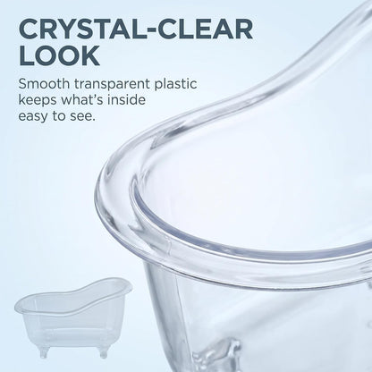 Clear Mini Bathtub Sundries Storage Box Jewelry Storage Box Makeup Organizer Container Desktop Storage,Clothing and Closet Storage Storage and Organization