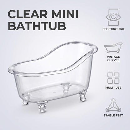 Clear Mini Bathtub Sundries Storage Box Jewelry Storage Box Makeup Organizer Container Desktop Storage,Clothing and Closet Storage Storage and Organization