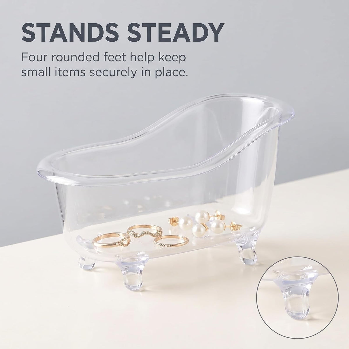 Clear Mini Bathtub Sundries Storage Box Jewelry Storage Box Makeup Organizer Container Desktop Storage,Clothing and Closet Storage Storage and Organization