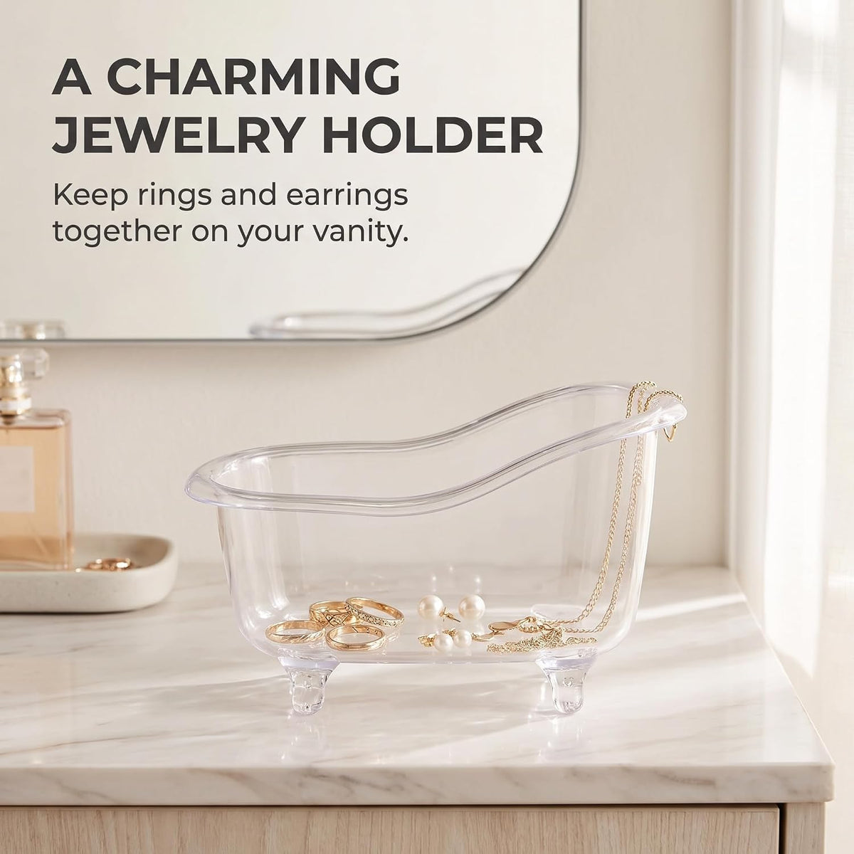 Clear Mini Bathtub Sundries Storage Box Jewelry Storage Box Makeup Organizer Container Desktop Storage,Clothing and Closet Storage Storage and Organization