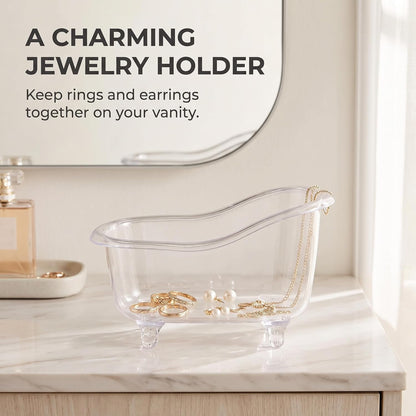 Clear Mini Bathtub Sundries Storage Box Jewelry Storage Box Makeup Organizer Container Desktop Storage,Clothing and Closet Storage Storage and Organization