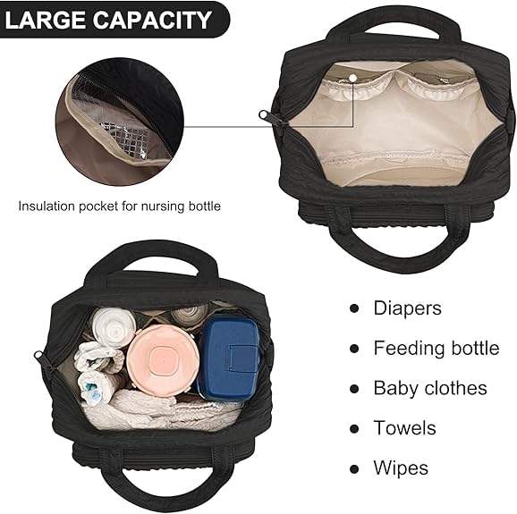 Baby Diaper Bag Tote, Mom Bag Crossbody Diaper Bags Baby Travel Bags for Girl Pañaleras Para Bebe (Pink, Large)