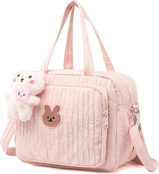 Baby Diaper Bag Tote, Mom Bag Crossbody Diaper Bags Baby Travel Bags for Girl Pañaleras Para Bebe (Pink, Large)
