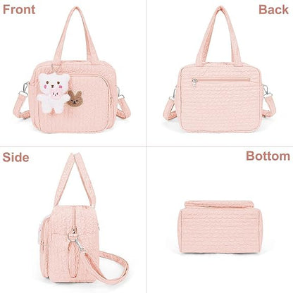 Baby Diaper Bag Tote, Mom Bag Crossbody Diaper Bags Baby Travel Bags for Girl Pañaleras Para Bebe (Pink, Large)