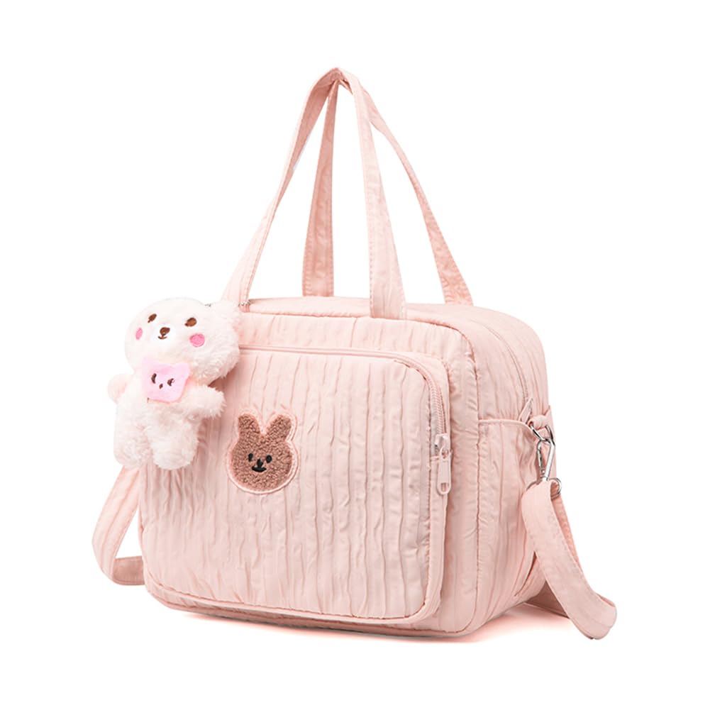 Baby Diaper Bag Tote, Mom Bag Crossbody Diaper Bags Baby Travel Bags for Girl Pañaleras Para Bebe (Pink, Large)