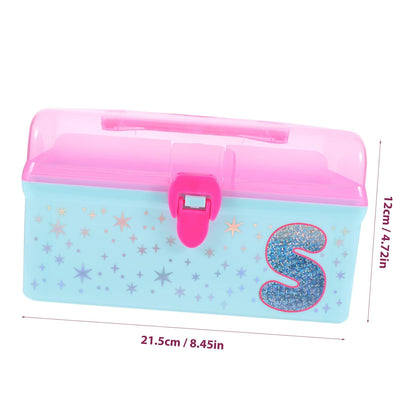 Cartoon Toys Organizer Storage Case with Lid and Handle for Kids