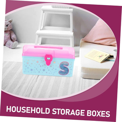 Cartoon Toys Organizer Storage Case with Lid and Handle for Kids