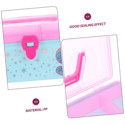 Cartoon Toys Organizer Storage Case with Lid and Handle for Kids