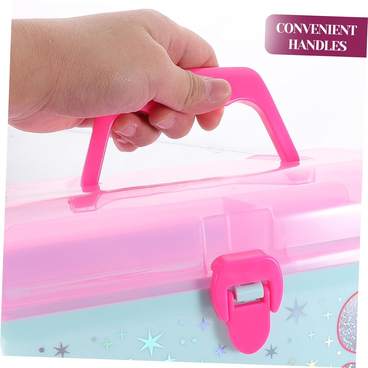 Cartoon Toys Organizer Storage Case with Lid and Handle for Kids