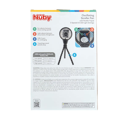 Nuby Oscillating Flexible Tripod 3-Speed Stroller Fan