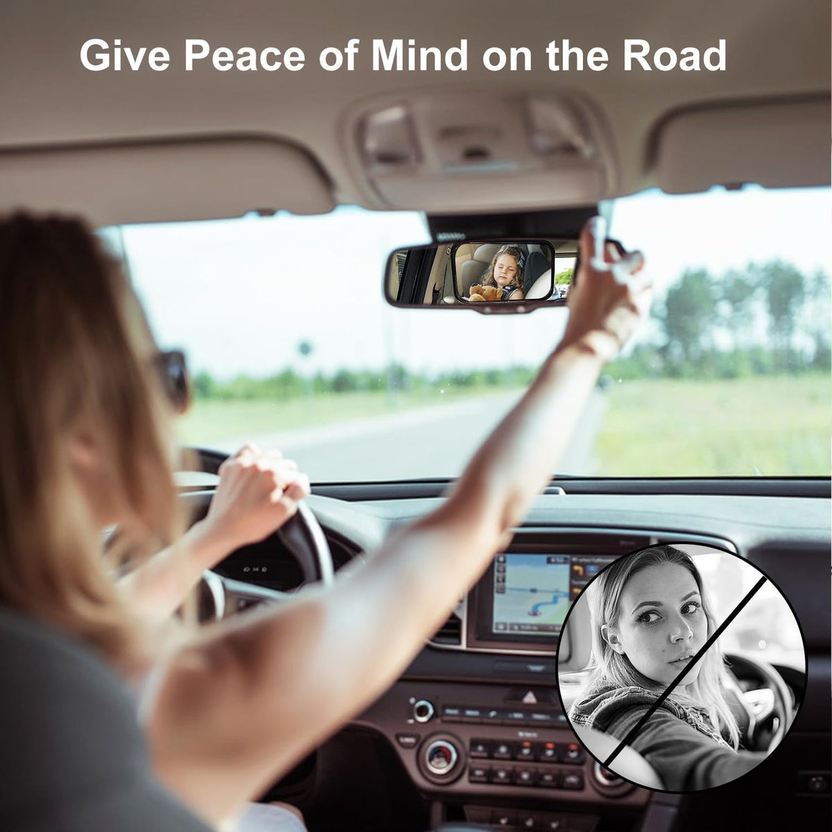 Baby Car Mirror, Rear Facing Car Seat Mirror for Infant Newborn with Hook Clip Design, Non-Shaking Wide Crystal View Shatterproof Crash Tested Adjustable
