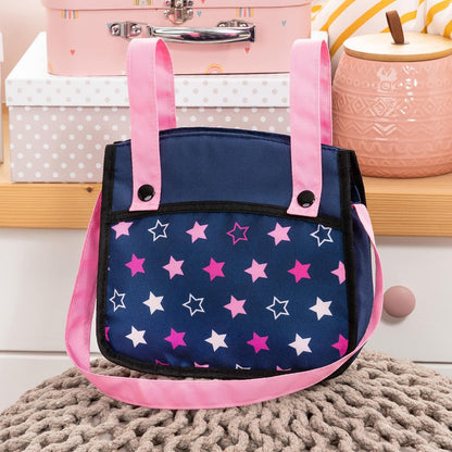 Bayer Xeo Twin Pram - Stars Navy & Pink Doll Stroller with Adjustable
