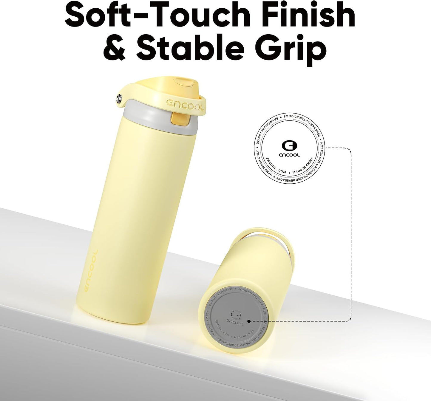 Leakproof Insulated Water Bottle with Straw Dual-Sip Water Bottle Bag-Safe Design for Work, Commute & Gym – Keeps Drinks Cold All Day, 24 oz, Clay Grey - Colors B
