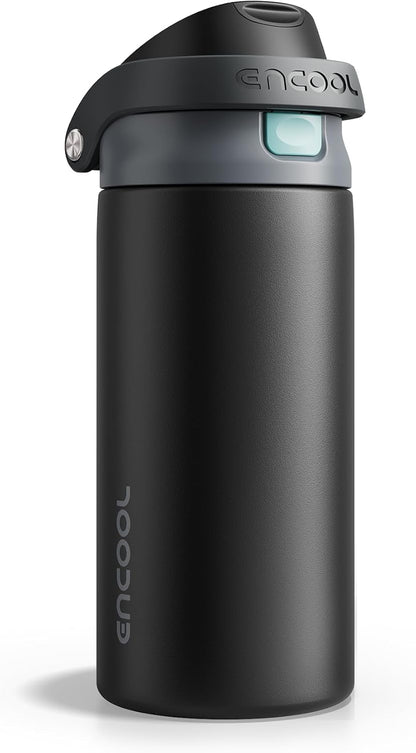 Leakproof Insulated Water Bottle with Straw Dual-Sip Water Bottle Bag-Safe Design for Work, Commute & Gym – Keeps Drinks Cold All Day, 24 oz, Clay Grey - Colors B