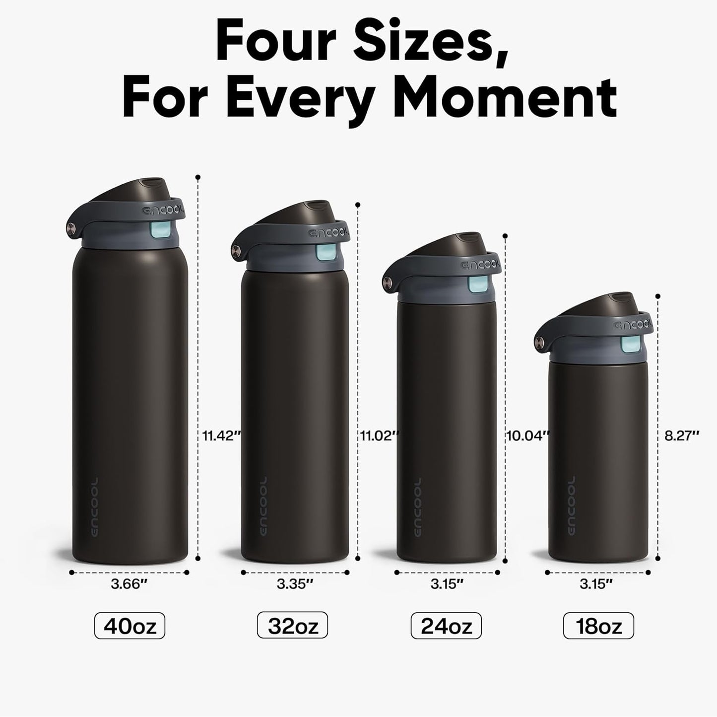 Leakproof Insulated Water Bottle with Straw Dual-Sip Water Bottle Bag-Safe Design for Work, Commute & Gym – Keeps Drinks Cold All Day, 24 oz, Clay Grey - Colors B