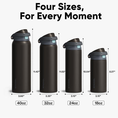 Leakproof Insulated Water Bottle with Straw Dual-Sip Water Bottle Bag-Safe Design for Work, Commute & Gym – Keeps Drinks Cold All Day, 24 oz, Clay Grey - Colors B