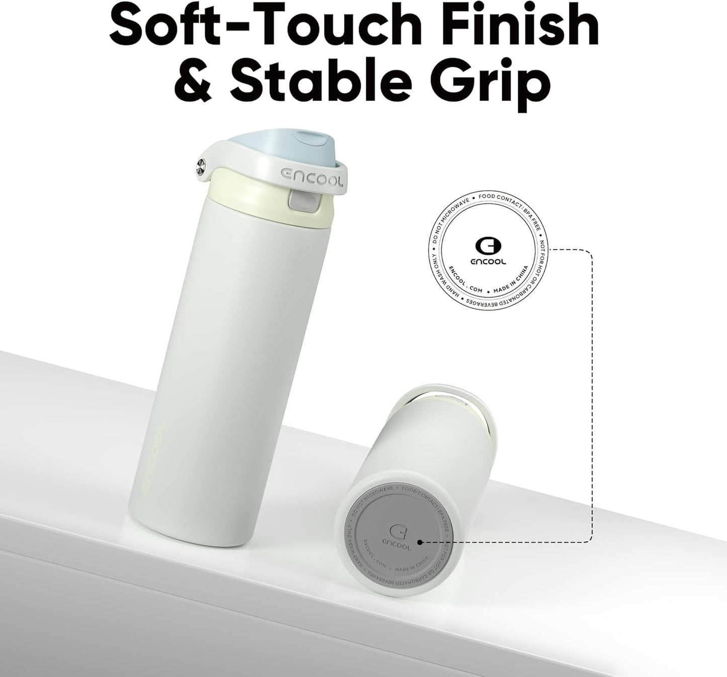 Leakproof Insulated Water Bottle with Straw Dual-Sip Water Bottle Bag-Safe Design for Work, Commute & Gym – Keeps Drinks Cold All Day, 24 oz, Clay Grey - Colors B