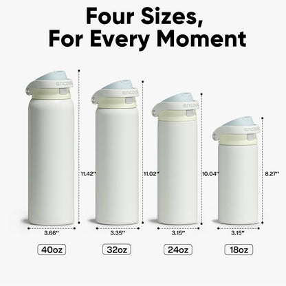 Leakproof Insulated Water Bottle with Straw Dual-Sip Water Bottle Bag-Safe Design for Work, Commute & Gym – Keeps Drinks Cold All Day, 24 oz, Clay Grey - Colors B