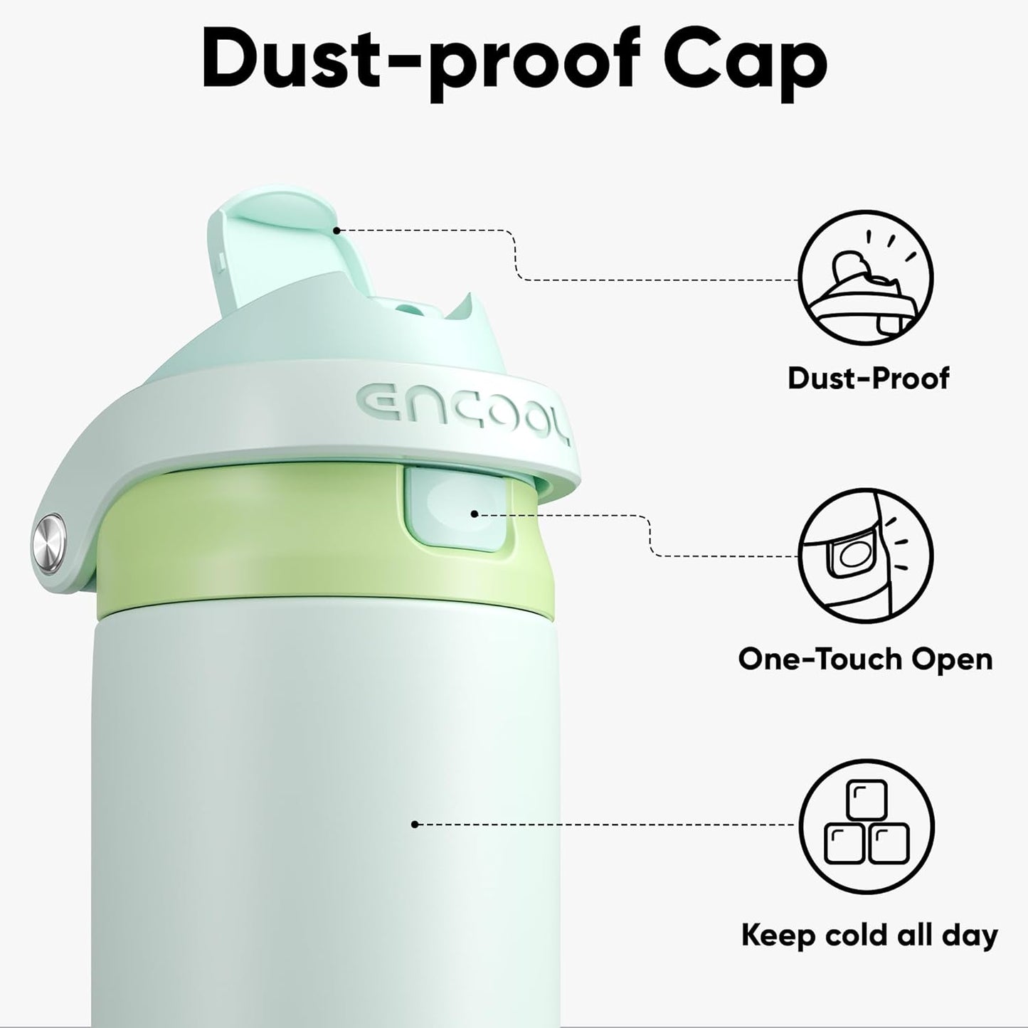 Leakproof Insulated Water Bottle with Straw Dual-Sip Water Bottle Bag-Safe Design for Work, Commute & Gym – Keeps Drinks Cold All Day, 24 oz, Clay Grey - Colors B