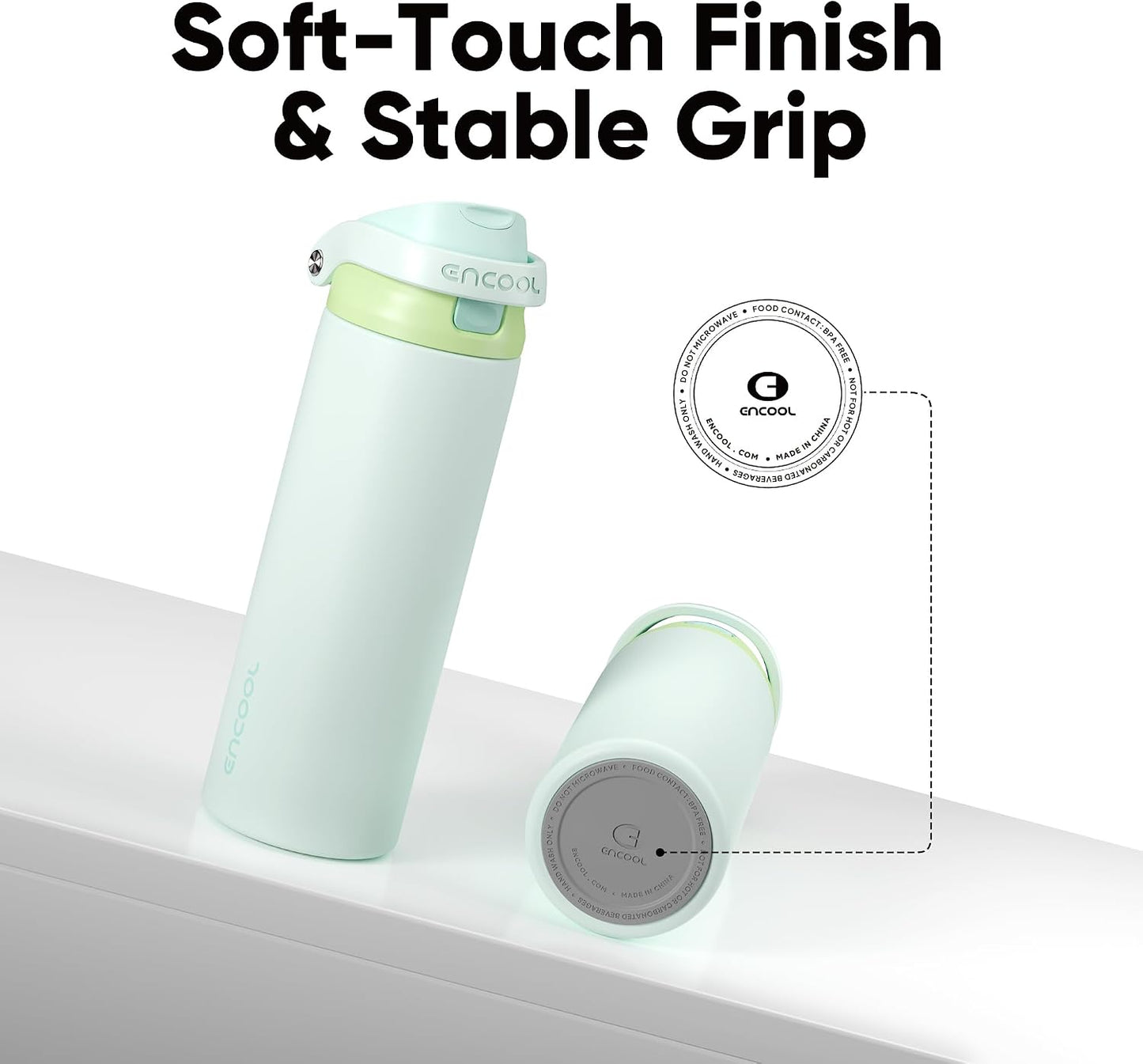 Leakproof Insulated Water Bottle with Straw Dual-Sip Water Bottle Bag-Safe Design for Work, Commute & Gym – Keeps Drinks Cold All Day, 24 oz, Clay Grey - Colors B