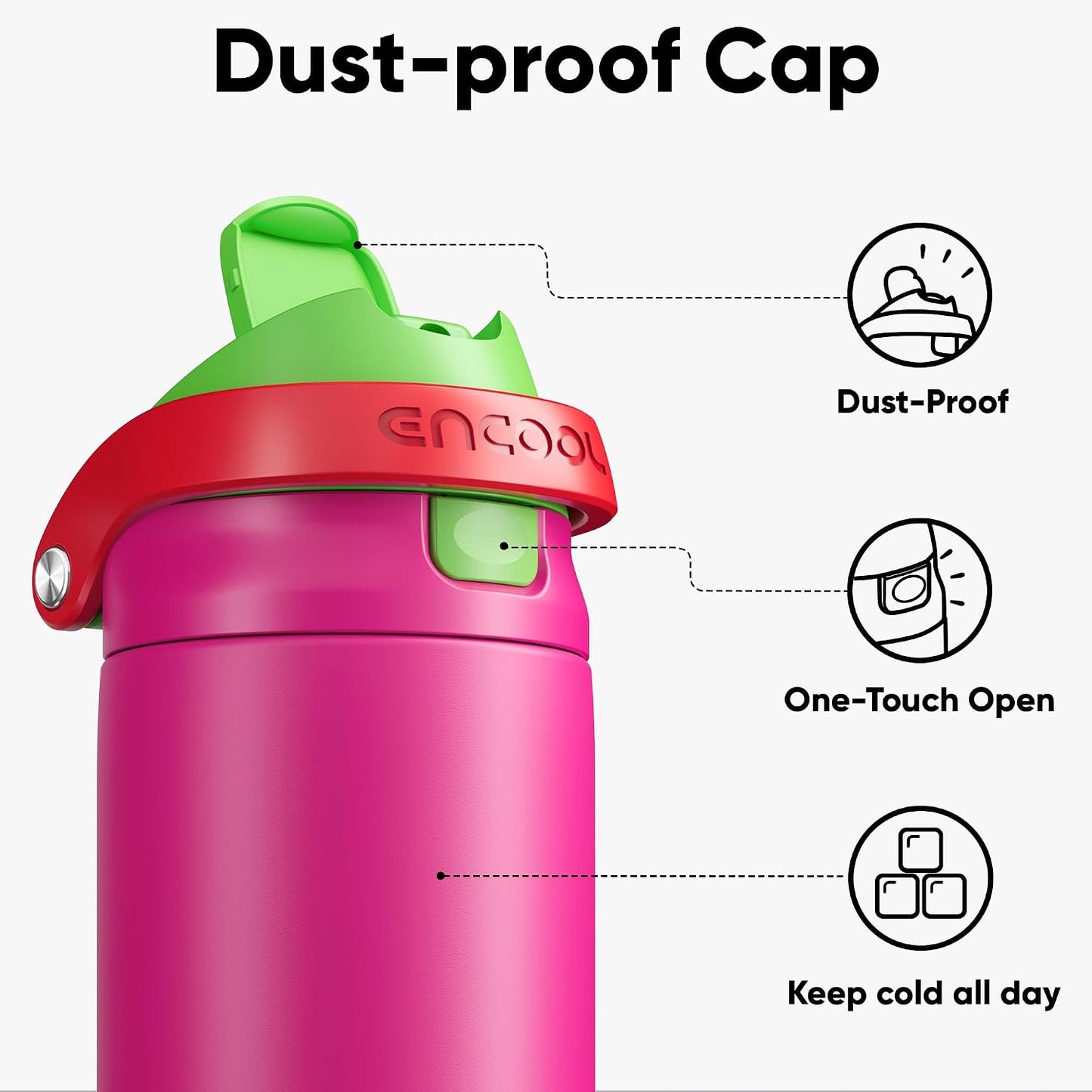 Leakproof Insulated Water Bottle with Straw Dual-Sip Water Bottle Bag-Safe Design for Work, Commute & Gym – Keeps Drinks Cold All Day, 24 oz, Clay Grey - Colors B