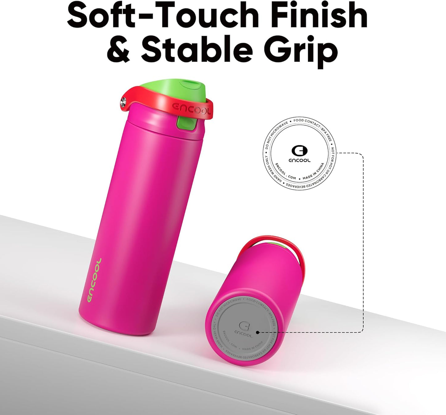 Leakproof Insulated Water Bottle with Straw Dual-Sip Water Bottle Bag-Safe Design for Work, Commute & Gym – Keeps Drinks Cold All Day, 24 oz, Clay Grey - Colors B