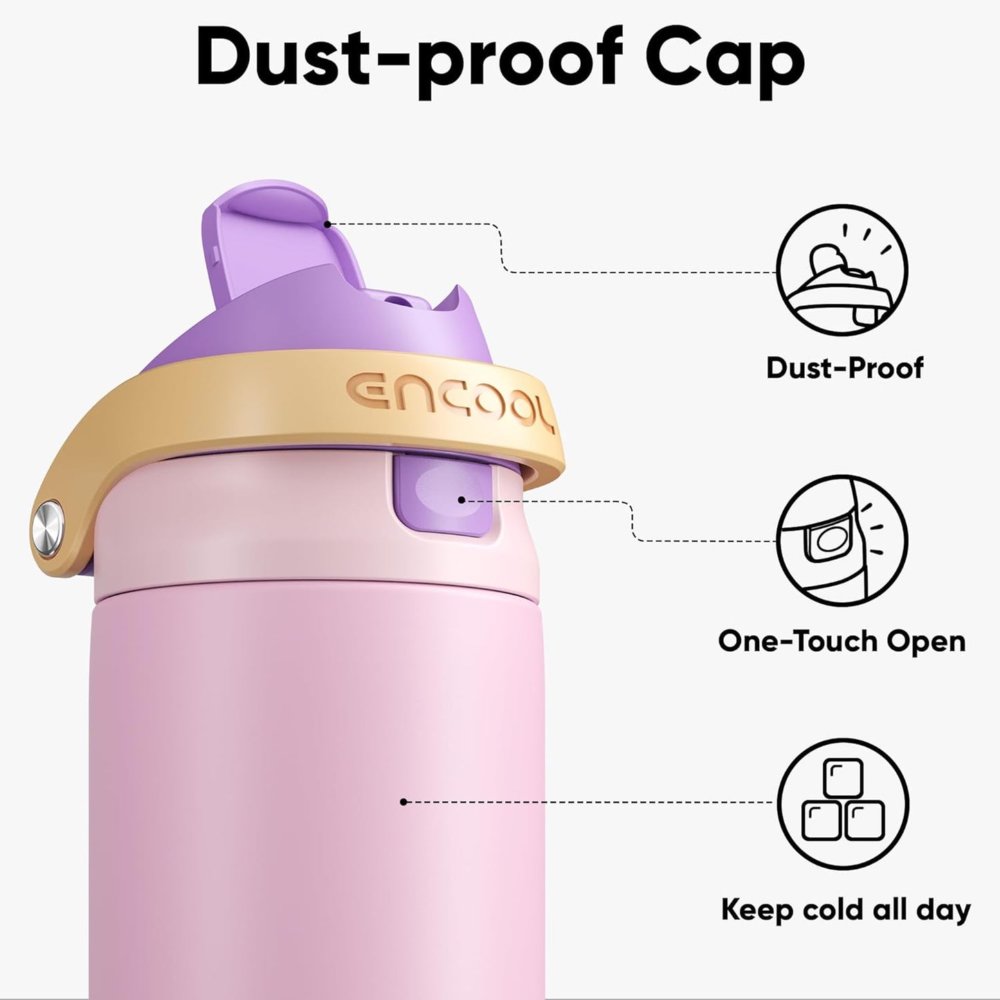 Leakproof Insulated Water Bottle with Straw Dual-Sip Water Bottle Bag-Safe Design for Work, Commute & Gym – Keeps Drinks Cold All Day, 24 oz, Clay Grey - Colors B