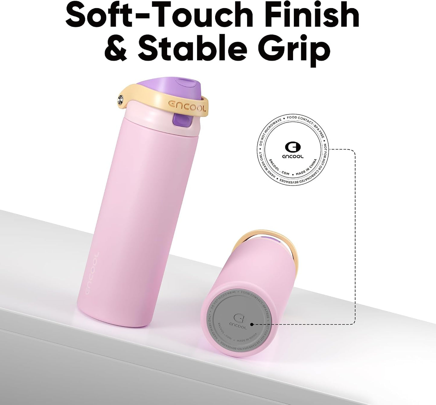 Leakproof Insulated Water Bottle with Straw Dual-Sip Water Bottle Bag-Safe Design for Work, Commute & Gym – Keeps Drinks Cold All Day, 24 oz, Clay Grey - Colors B