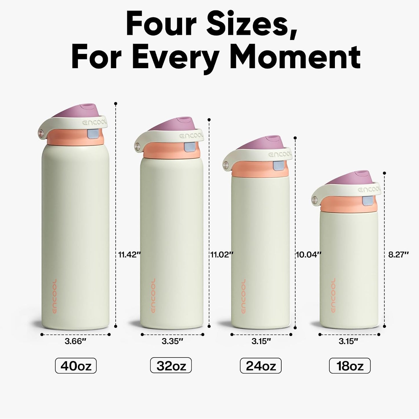 Leakproof Insulated Water Bottle with Straw Dual-Sip Water Bottle Bag-Safe Design for Work, Commute & Gym – Keeps Drinks Cold All Day, 24 oz, Clay Grey - Colors B