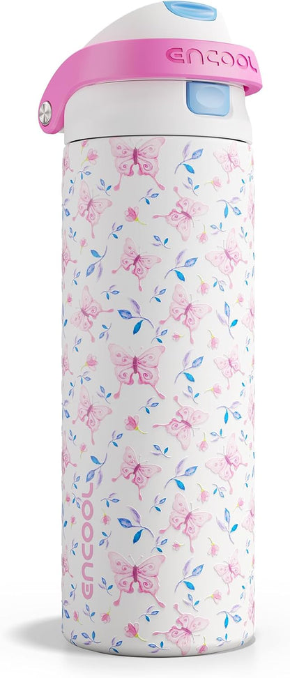 Leakproof Insulated Water Bottle with Straw Dual-Sip Water Bottle Bag-Safe Design for Work, Commute & Gym – Keeps Drinks Cold All Day, 24 oz, Clay Grey - Colors B