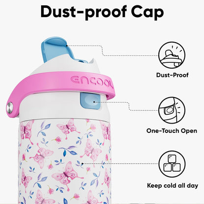 Leakproof Insulated Water Bottle with Straw Dual-Sip Water Bottle Bag-Safe Design for Work, Commute & Gym – Keeps Drinks Cold All Day, 24 oz, Clay Grey - Colors B