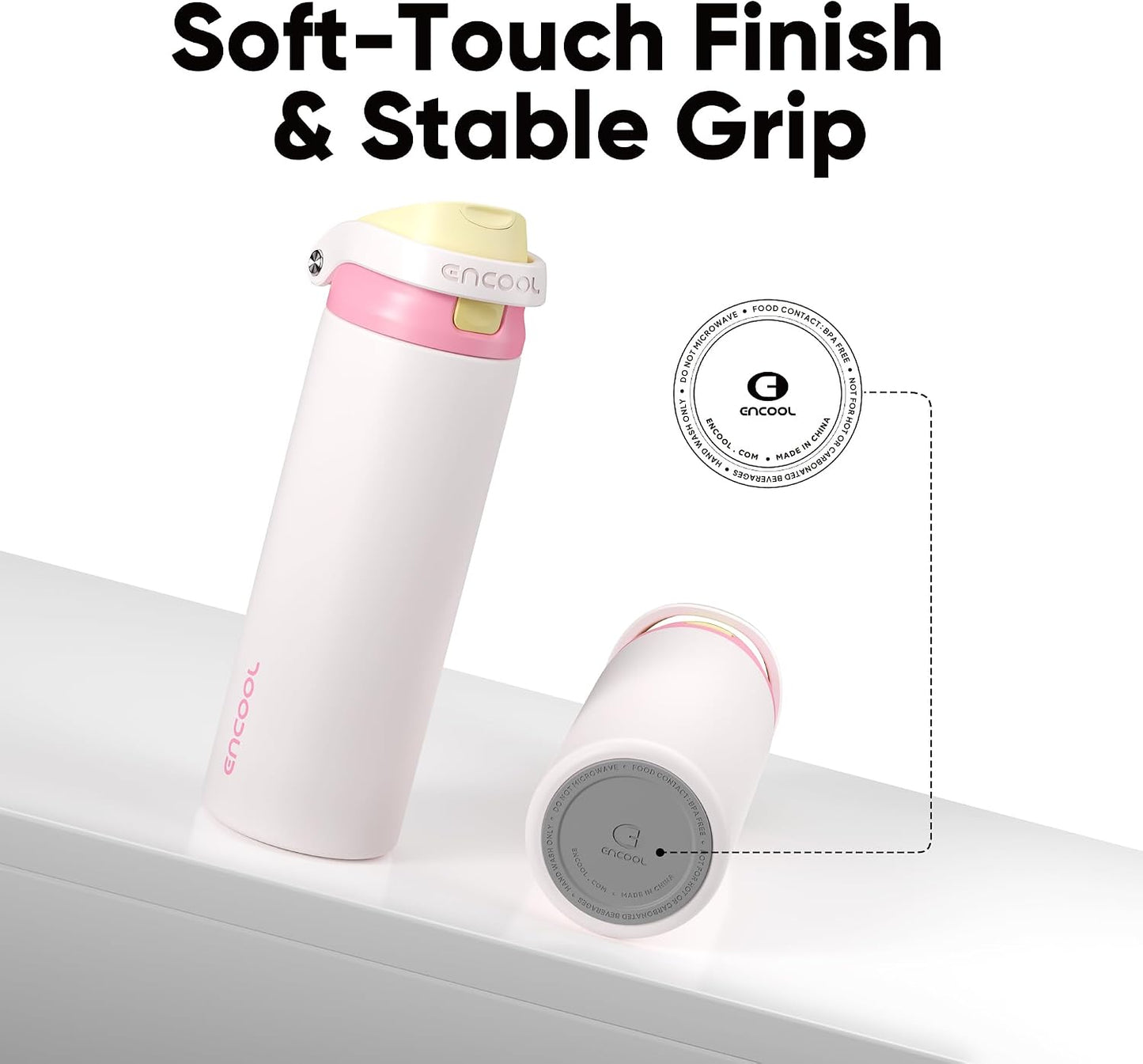 Leakproof Insulated Water Bottle with Straw Dual-Sip Water Bottle Bag-Safe Design for Work, Commute & Gym – Keeps Drinks Cold All Day, 24 oz, Clay Grey - Colors B