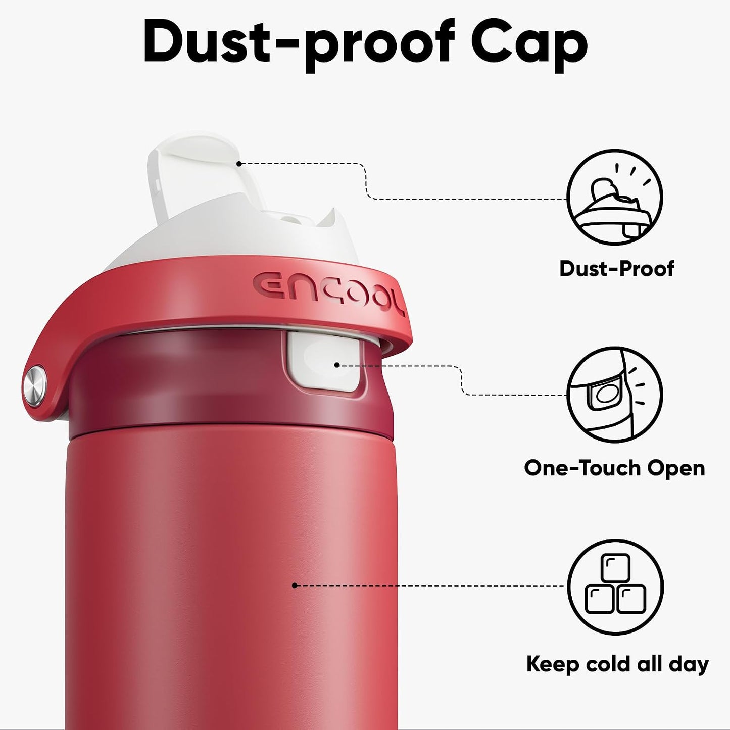 Leakproof Insulated Water Bottle with Straw Dual-Sip Water Bottle Bag-Safe Design for Work, Commute & Gym – Keeps Drinks Cold All Day, 24 oz, Clay Grey - Colors B